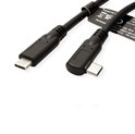 Roline USB3.2 Gen 2x2 kabel TIP C-C M/M, 1×90°. Emark, 100W, 1.0m, crni