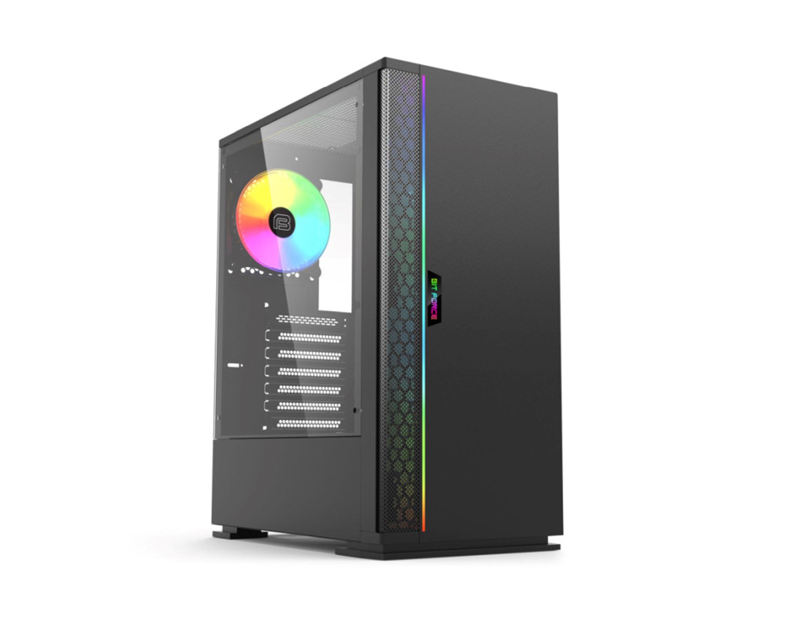 Bit Force ORION ARGB-2 Midi Tower ARGB Gaming PC ATX kućište bez napajanja, crno