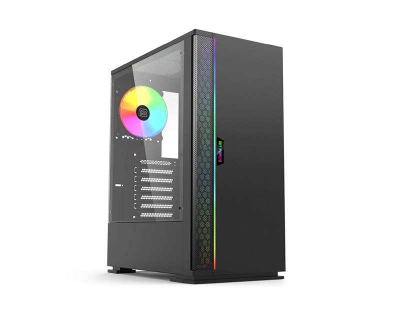 Bit Force ORION ARGB-2 Midi Tower ARGB Gaming PC ATX kućište bez napajanja, crno