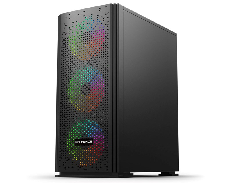 Bit Force ORION CF-4 Midi Tower RGB Gaming PC ATX kućište bez napajanja, crno