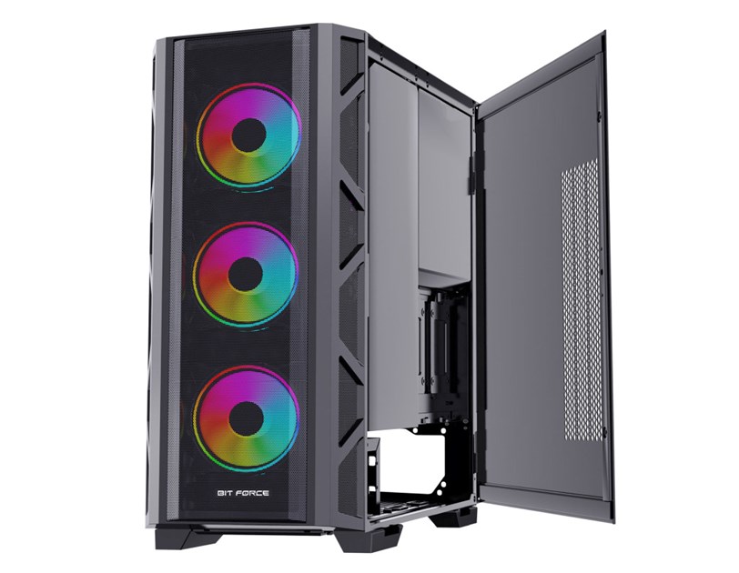 Bit Force GIANT ARGB-TM4 Gaming E-ATX, Full-Tower kućište bez napajanja, crno