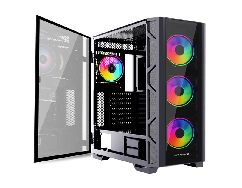 Bit Force GIANT ARGB-TG4 Gaming E-ATX, Full-Tower kućište bez napajanja, crno