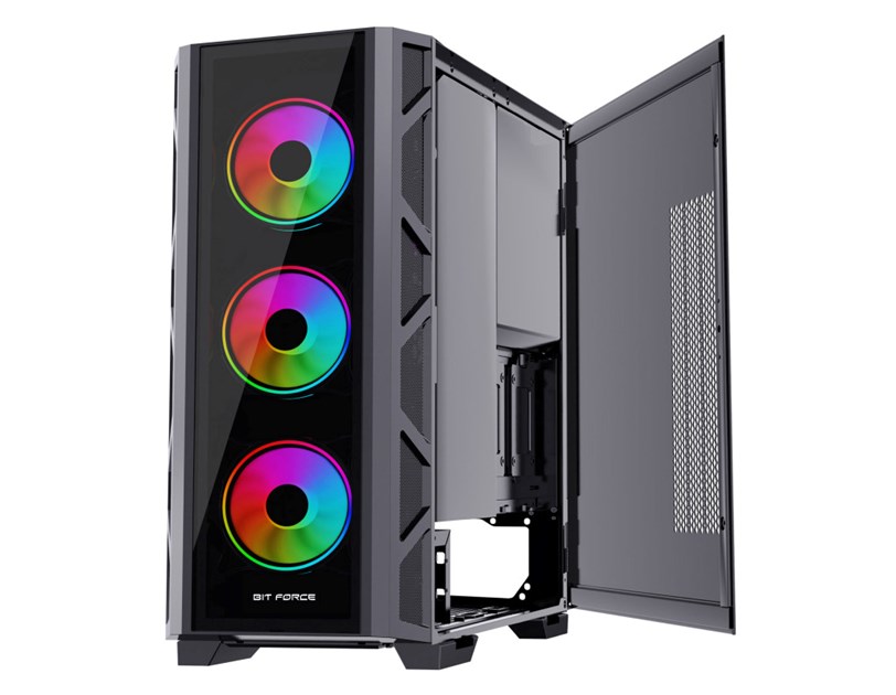 Bit Force GIANT ARGB-TG4 Gaming E-ATX, Full-Tower kućište bez napajanja, crno