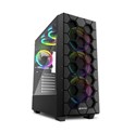 Sharkoon HEX RGB Midi Tower ATX kućište bez napajanja, Type-Cx1 /USB 3.0x2/ prednji/stražnji/gornji ventilatori 6×120mm, crno