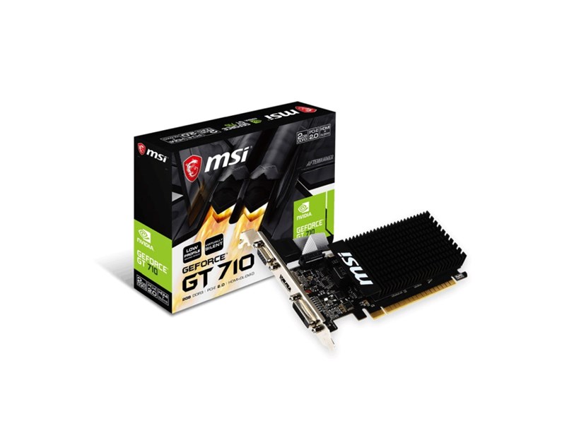 MSI GeForce GT710 2GB DDR3/64-bit, PCIe 2.0, D-Sub/Dual-link DVI-D/HDMI, Low Profile (GT710-2GD3H LP)