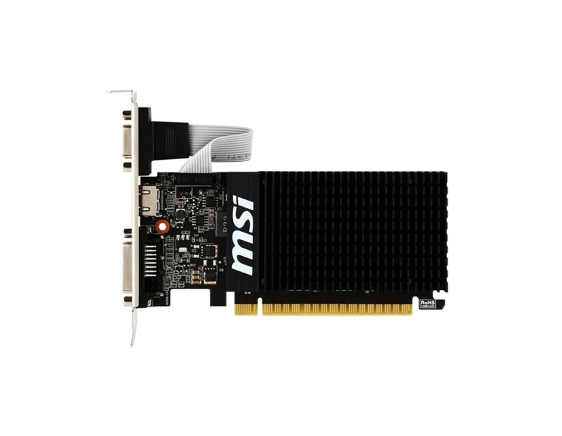 MSI GeForce GT710 2GB DDR3/64-bit, PCIe 2.0, D-Sub/Dual-link DVI-D/HDMI, Low Profile (GT710-2GD3H LP)