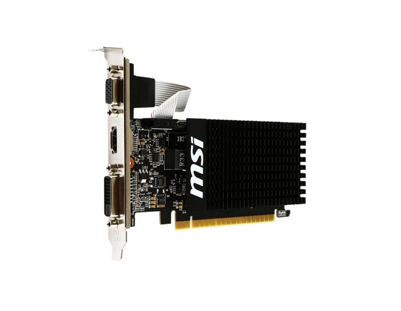 MSI GeForce GT710 2GB DDR3/64-bit, PCIe 2.0, D-Sub/Dual-link DVI-D/HDMI, Low Profile (GT710-2GD3H LP)