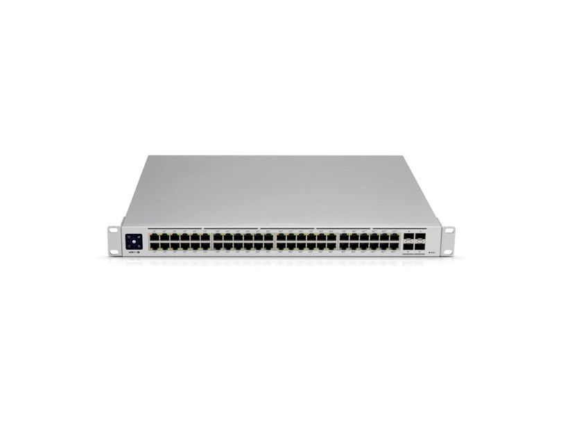 Ubiquiti UniFi Managed 48-port Gigabit PoE+ Switch, 40-port PoE+, 8-port PoE++, 4×10G SFP+, Touchscreen LCD, Rackmount, 600W (USW-PRO-48-POE-Gen2)