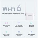 Mercusys AX1800 bežični pojačivač dometa (Range Extender Wi-Fi 6) Dual Band 574Mbps/1201Mbps (2.4GHz/5GHz), 802.11ax/a/n/ac/b/g/n, 1×G-LAN, 2×vanjska antena