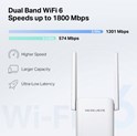 Mercusys AX1800 bežični pojačivač dometa (Range Extender Wi-Fi 6) Dual Band 574Mbps/1201Mbps (2.4GHz/5GHz), 802.11ax/a/n/ac/b/g/n, 1×G-LAN, 2×vanjska antena