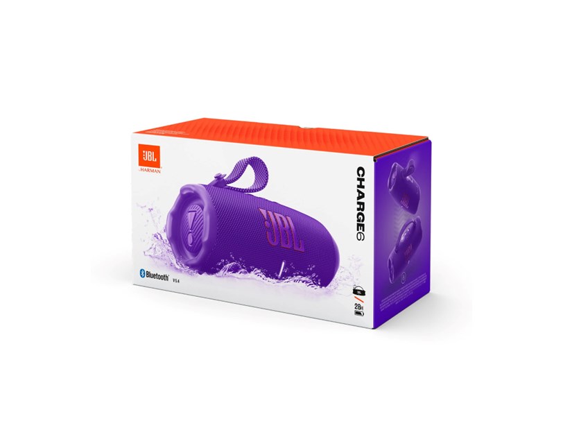 JBL Charge 6 prijenosni zvučnik BT5.4, vodootporan IP68 do 28h slušanja, AI Sound Boost, 45W, Auracast, ljubičasti