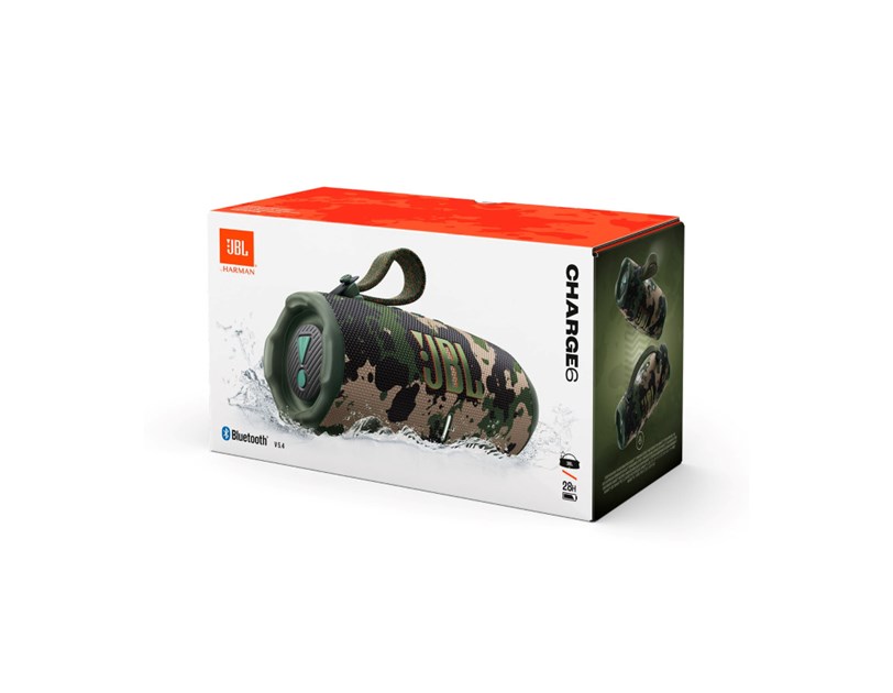 JBL Charge 6 prijenosni zvučnik BT5.4, vodootporan IP68 do 28h slušanja, AI Sound Boost, 45W, Auracast, maskirni