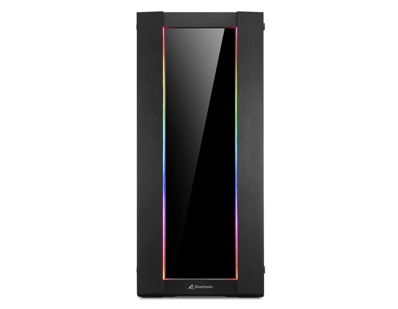 Sharkoon ELITE SHARK CA200G Tower E-ATX kućište, bez napajanja, prozirna bočna stranica, RGB ventilator stražnji 1×120, crno