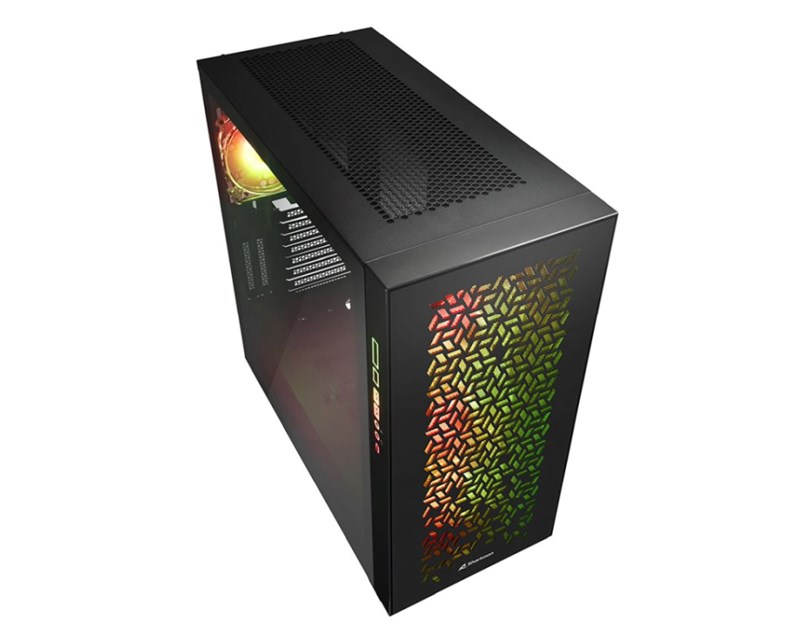 Sharkoon ELITE SHARK CA300H Tower E-ATX kućište bez napajanja, prozirne bočne stranice, prednji/stražnji RGB ventilatori 4×120mm, crno