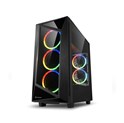 Sharkoon REV200 Midi Tower ATX kućište bez napajanja, prozirna bočna stranica, prednji/stražnji RGB ventilatori 5×120mm, crno