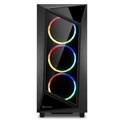 Sharkoon REV200 Midi Tower ATX kućište bez napajanja, prozirna bočna stranica, prednji/stražnji RGB ventilatori 5×120mm, crno