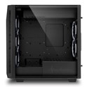 Sharkoon REV200 Midi Tower ATX kućište bez napajanja, prozirna bočna stranica, prednji/stražnji RGB ventilatori 5×120mm, crno