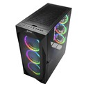 Sharkoon REV300 Midi Tower E-ATX kućište bez napajanja, prozirna bočna stranica, RGB ventilatori prednji 3×140/stražnji 3×120/gornji 1×120, crno