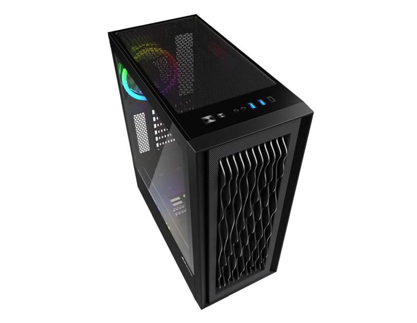Sharkoon RGB WAVE Midi Tower ATX kućište bez napajanja, prednji/stražnji RGB ventilatori 4×120mm,Type-C (USB 3.2 Gen 2)x1,USB 3.0x2, crno