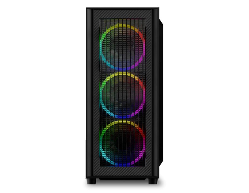 Sharkoon RGB WAVE Midi Tower ATX kućište bez napajanja, prednji/stražnji RGB ventilatori 4×120mm,Type-C (USB 3.2 Gen 2)x1,USB 3.0x2, crno