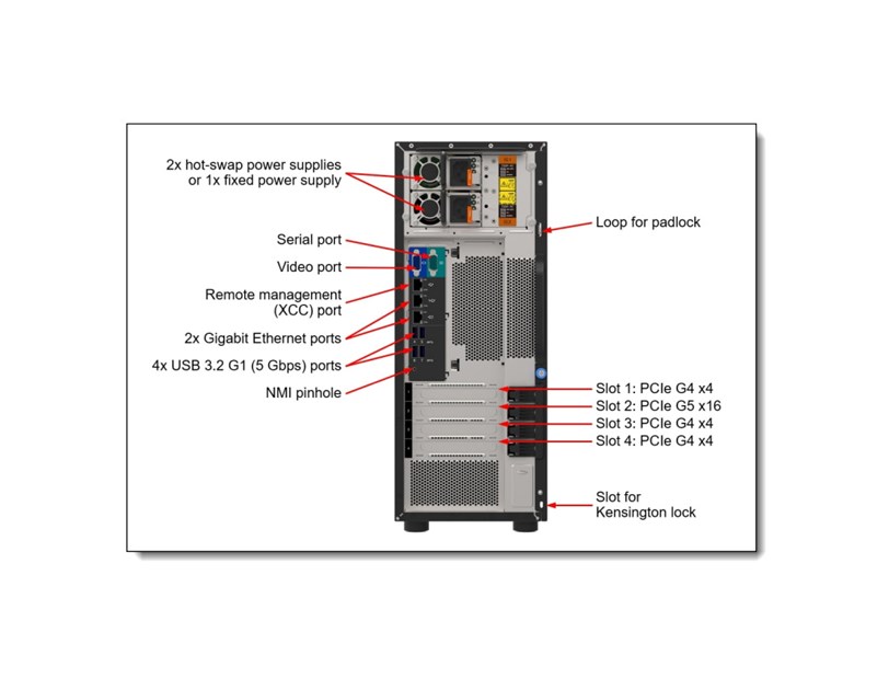 Lenovo ThinkSystem ST250 V3 Xeon E-2468 (8C 2.6GHz 24MB Cache/65W), 1x32GB, O/B, 2.5" HS (8), 5350-8i, HS 800W Titanium, XCC2 Platinum, No DVD