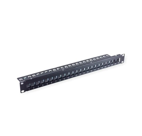 Roline VALUE Keystone 19'' okvir modula, 24 porta, oklopljen, 1U, jednodijelni, crni