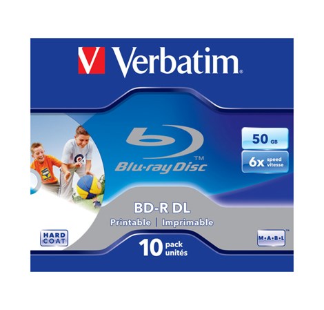 Blu-Ray Verbatim BD-R DL 6× 50GB Wide Printabilni No ID Surface Hard Coat, 10 kom. JC (Double Layer)