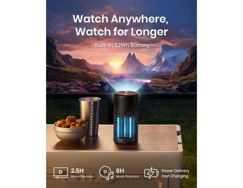 Anker Nebula Capsule 3 Laser prijenosni projektor, DLP 0,23 DMD, FHD, 16:9, HDMI 2.1 / USB-C / AUX-OUT, Google TV (D2426212)