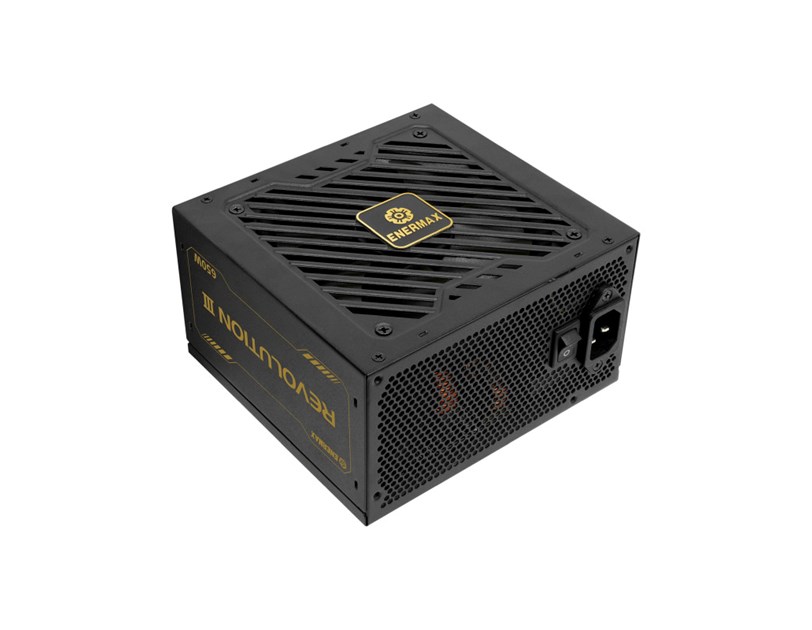 Enermax 650W Revolution III, ATX 3.1, 80+ GOLD, modularno, 2×PCIe, 6×SATA, 24-pina, 120mm ventilator