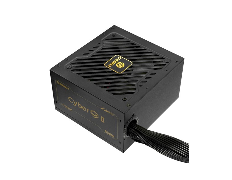 Enermax 850W CyberG II, ATX 3.1, 80+ GOLD, 2×PCIe, 5×SATA, 24-pina, 120mm ventilator
