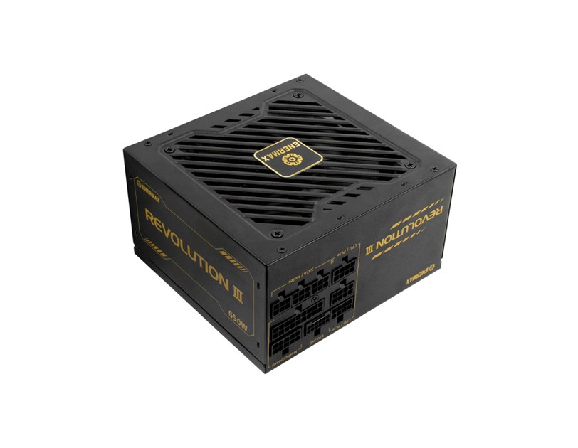 Enermax 850W Revolution III, ATX 3.1, 80+ GOLD, modularno, 3×PCIe, 9×SATA, 24-pina, 120mm ventilator