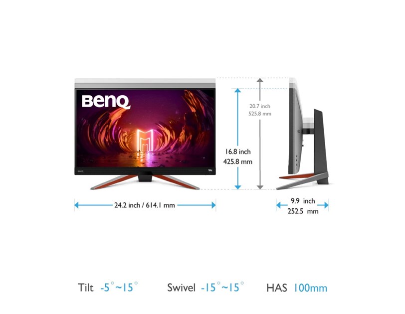 Benq 27" EX2710Q WQHD (2560×1440) IPS, 165Hz, 16:9, 2ms, 400 cd/m2, 1000:1, 2×HDMI/DP, 3×USB, zvučnici, crni