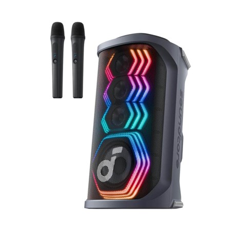 Anker Soundcore Rave 3S AI Karaoke Bluetooth prijenosni zvučnik, 200W, IPX4, 12h reprodukcije, crni (A31A3012)