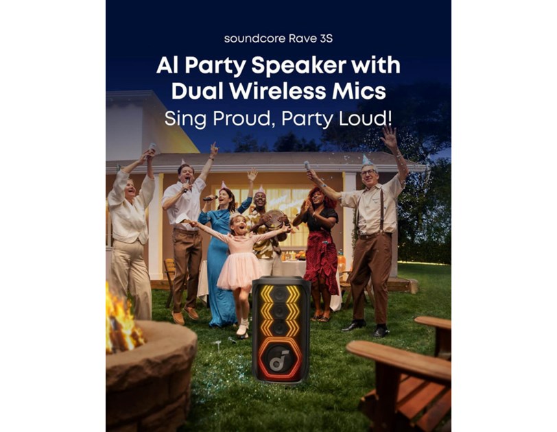 Anker Soundcore Rave 3S AI Karaoke Bluetooth prijenosni zvučnik, 200W, IPX4, 12h reprodukcije, crni (A31A3012)