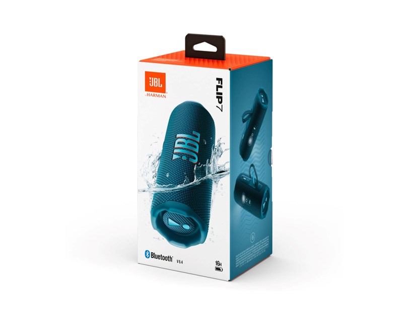 JBL Flip 7 prijenosni zvučnik BT5.4, vodootporan IP68 do 16h slušanja, AI Sound Boost, 45W, Auracast, plavi