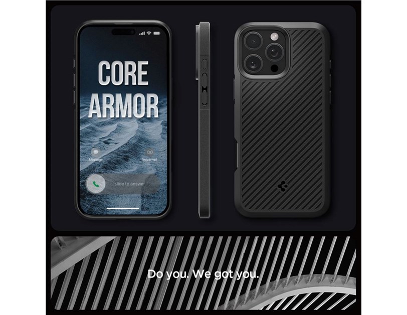 Spigen Core Armor, matte black - iPhone 16 Pro (ACS08157)