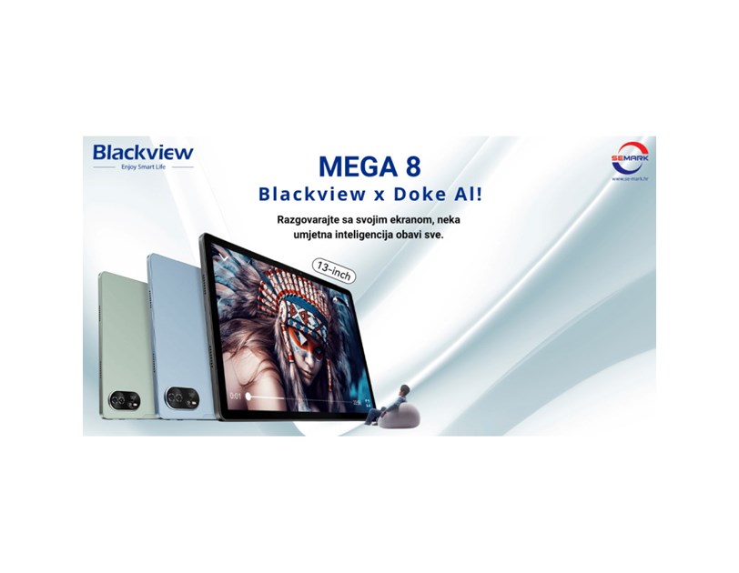 BLACKVIEW MEGA 8 12/512GB, 13" FHD (1200x1920) IPS, 13MP/50MP, WiFi, DokeOS P 4.1 + preklopna torbica, zaštita za staklo, stylus pen, bez adaptera, plavi