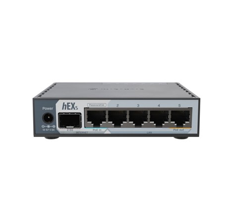 MikroTik hEX S (2025) Switch E60iUGS 5x Gigabit Ethernet ports, 1x Gigabit Ethernet POE port, 512 MB RAM, metalno kućište, ARM 64bit