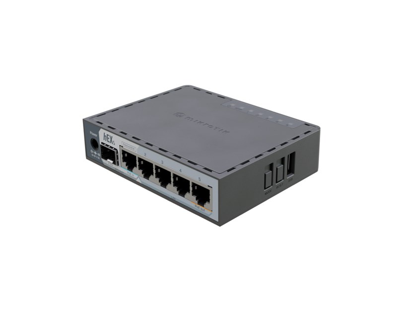 MikroTik hEX S (2025) Switch E60iUGS 5x Gigabit Ethernet ports, 1x Gigabit Ethernet POE port, 512 MB RAM, metalno kućište, ARM 64bit
