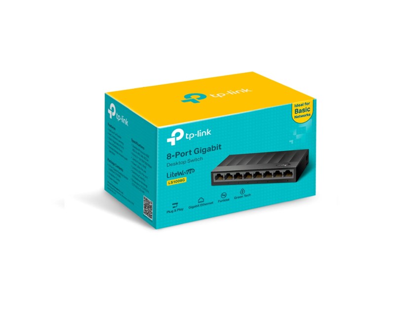 TP Link 8-port Gigabit Desktop preklopnik (Switch), 802.3X Flow Control, vanjsko napajanje