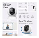 TP-Link Tapo C230 AI kamera 3K 5MP, H.264, 360°/114° Pan/Tilt, Advanced Night Vision, microSD, dvosmjerni audio, AI detekcija pokreta, Wi-Fi, Tapo app