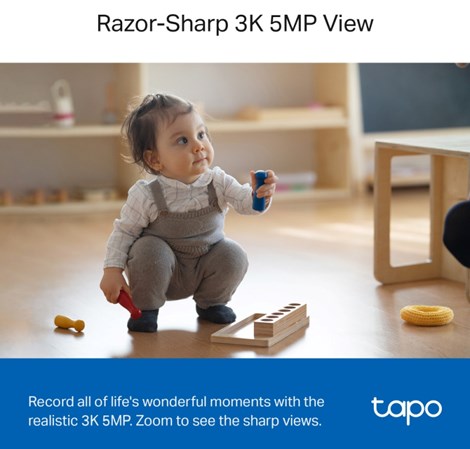 TP-Link Tapo C230 AI kamera 3K 5MP, H.264, 360°/114° Pan/Tilt, Advanced Night Vision, microSD, dvosmjerni audio, AI detekcija pokreta, Wi-Fi, Tapo app