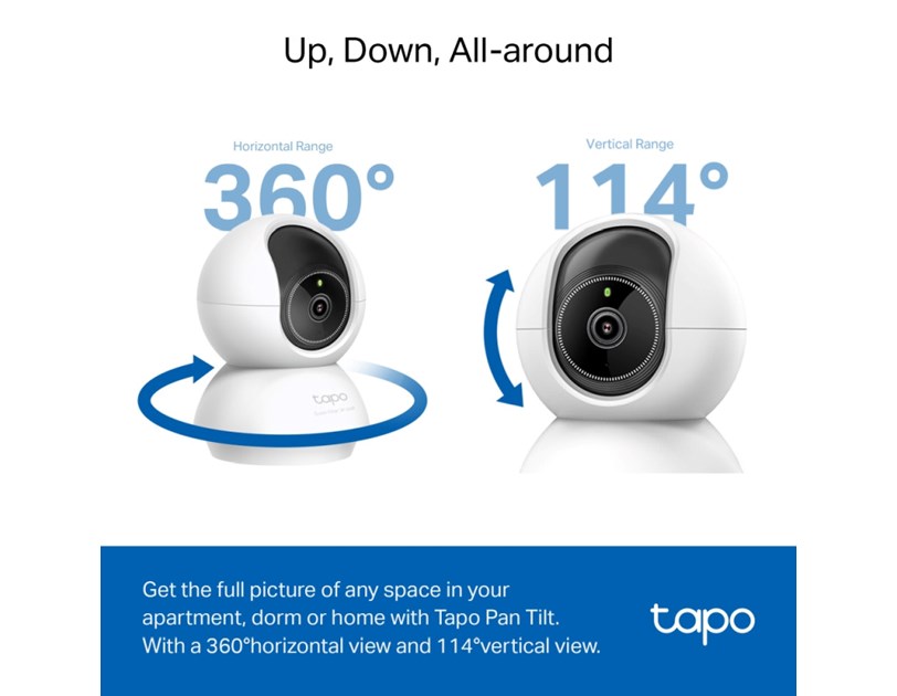 TP-Link Tapo C230 AI kamera 3K 5MP, H.264, 360°/114° Pan/Tilt, Advanced Night Vision, microSD, dvosmjerni audio, AI detekcija pokreta, Wi-Fi, Tapo app