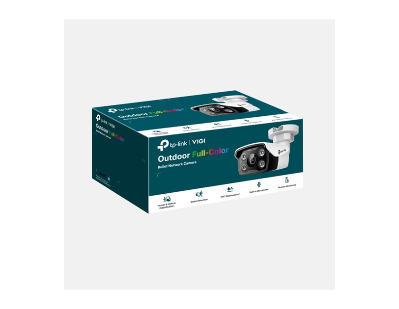 TP-Link vanjska IP Bullet Full-Color HD kamera, 2304×1296, H.265+ video, 3MP, 1296p, 6mm leća, RJ45, Night Vision, detekcija pokreta, vodootporna IP67, VIGI app
