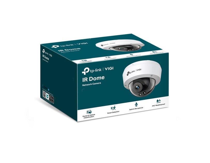 TP-Link vanjska IP Dome kamera, H.265+ video, 2MP, 2.8mm leća, RJ45, PoE, Night Vision, detekcija pokreta, vodootporna IP67, VIGI app