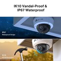 TP-Link vanjska IP Dome Full color HD kamera, H.265+ video, 4MP, 2.8mm leća, RJ45, PoE, microSD, Night Vision, detekcija pokreta, vodootporna IK10/IP67, VIGI app
