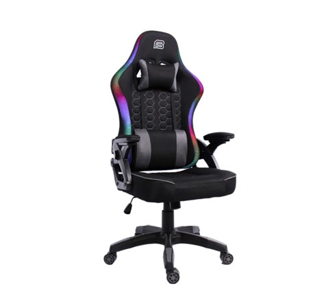 Bit Force HYPNOSIS RGB-2D igraća stolica s potpornim jastučićima, PU koža, 2D naslon za ruke, nosivost 130kg, crna