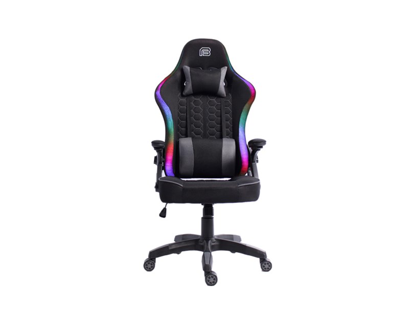 Bit Force HYPNOSIS RGB-2D igraća stolica s potpornim jastučićima, PU koža, 2D naslon za ruke, nosivost 130kg, crna