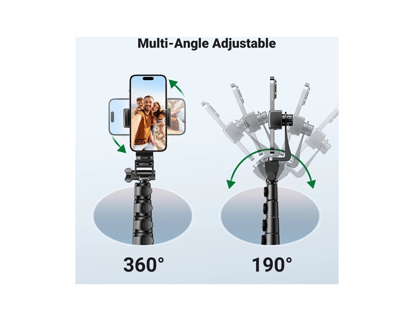 UGREEN Selfie stick 3u1 Tripod s bluetooth daljinskim do 7.2 incha, crni