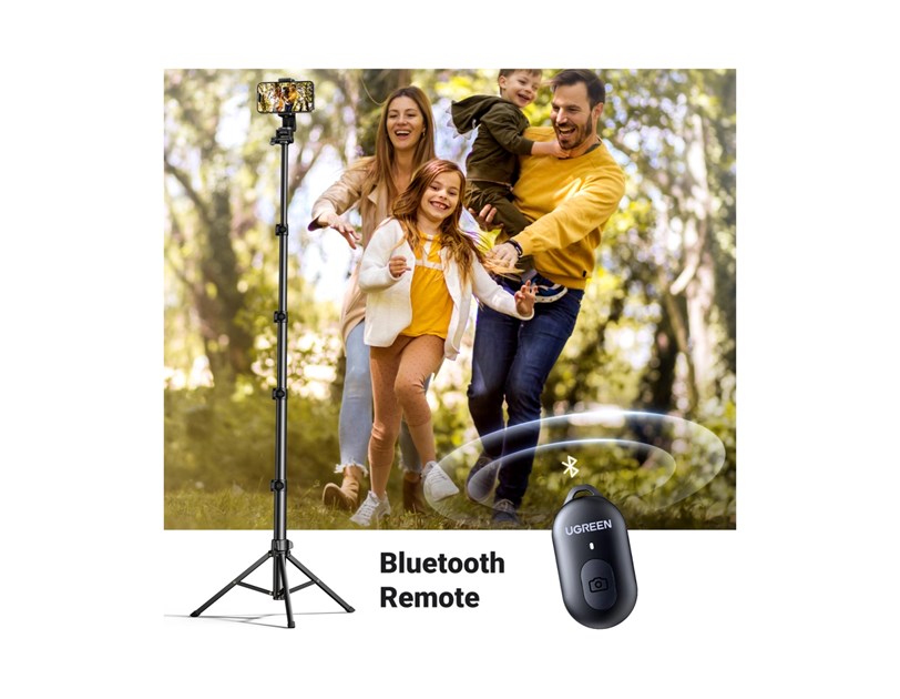 UGREEN Selfie stick 3u1 Tripod s bluetooth daljinskim do 7.2 incha, crni